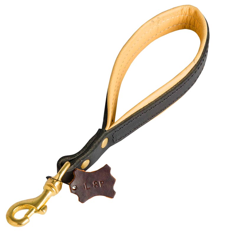 Short Leather Belgian Malinois Leash with or without Support Material - Click Image to Close