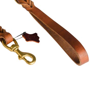 Belgian Malinois Leather Leash for Canine Service