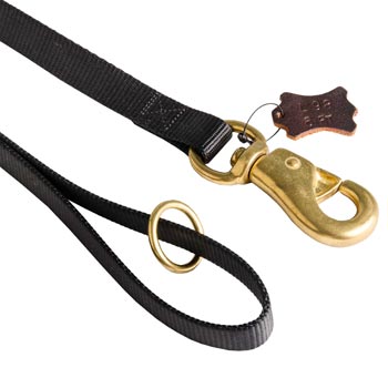 Belgian Malinois Nylon Leash with Brass O-ring and Snap Hook