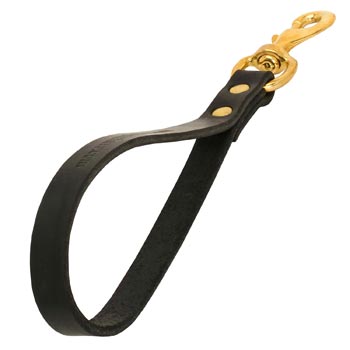 Belgian Malinois Leash Leather Short with Snap Hoook Made of Brass