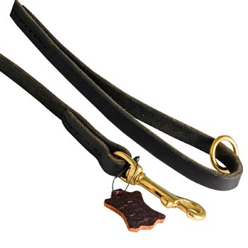 Handmade Leather Dog Leash with Floating O-Ring on The  Handle for Belgian Malinois